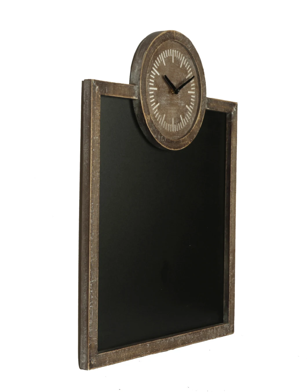 Chalkboard with Wooden Frame Clock for Wall