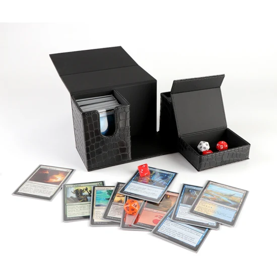 Flip-PU-Leder-Brettspiel-Kartenschutz-Aufbewahrungsbox