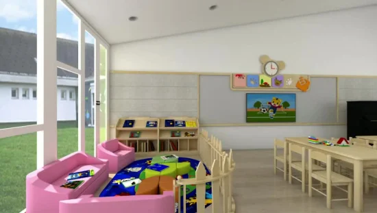 Kindergartenmöbel, Aufbewahrungsregale aus Holz, Bücherregal für Schulbibliothek, Holzmöbel für Kindertagesstätten, Aufbewahrungsregale für Kinder, Bücherregal für Kinder