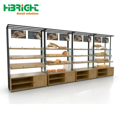 Supermarkt-Holzregal für Bäckereien nach Maß